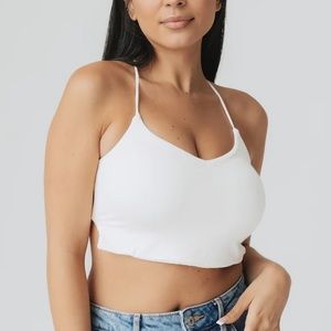Klassy Network Strappy Back (crop) in Off White NWT